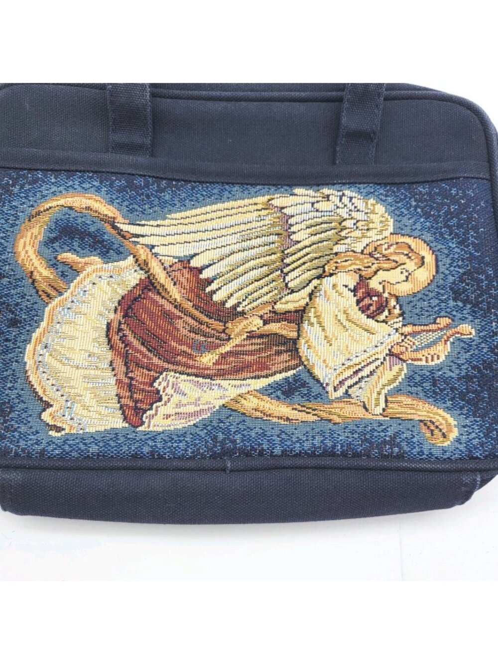 Vintage Tapestry Herald Angel Bible Cover Carry case Christian